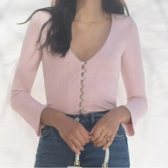 Reformation Pink Long Sleeve Top - Picture 1 of 7